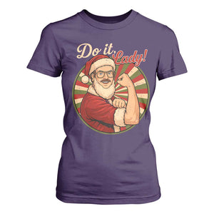 Funny Christmas Do It Lady T Shirt For Women Mustache Guy Meme Santa Cosplay TS11 Purple Print Your Wear