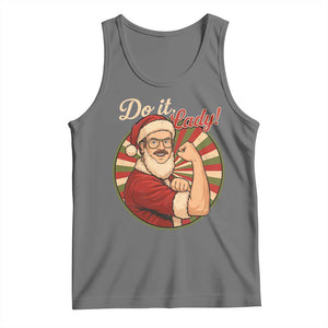 Funny Christmas Do It Lady Tank Top Mustache Guy Meme Santa Cosplay TS11 Black Heather Print Your Wear