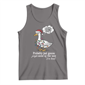 Probably Just Gonna Jingle Some Of The Way I'm Tired Tank Top Funny Christmas Goose TS11 Deep Heather Print Your Wear