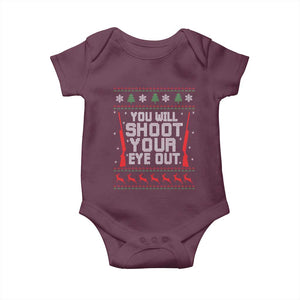 Funny You'll Shoot Your Eye Out Kid Baby Onesie Christmas Movie Guns TS11 Maroon Print Your Wear