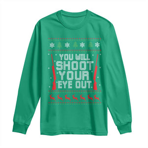 Funny You'll Shoot Your Eye Out Kid Long Sleeve Shirt Christmas Movie Guns TS11 Irish Green Print Your Wear