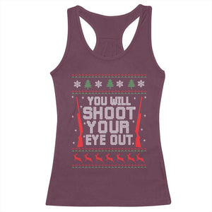 Funny You'll Shoot Your Eye Out Kid Racerback Tank Top Christmas Movie Guns TS11 Maroon Print Your Wear