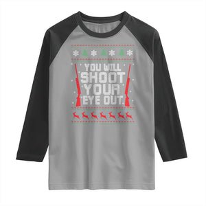 Funny You'll Shoot Your Eye Out Kid Raglan Shirt Christmas Movie Guns TS11 Sport Gray Black Print Your Wear
