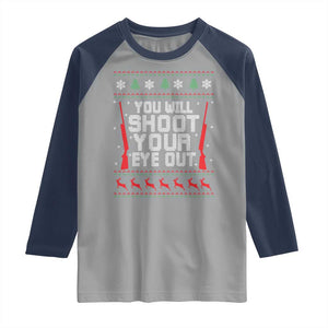 Funny You'll Shoot Your Eye Out Kid Raglan Shirt Christmas Movie Guns TS11 Sport Gray Navy Print Your Wear