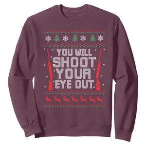 Funny You'll Shoot Your Eye Out Kid Sweatshirt Christmas Movie Guns TS11 Maroon Print Your Wear