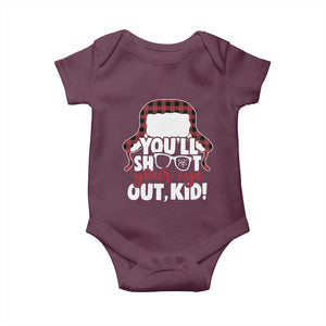 Funny You Will Shoot Your Eye Out Kid Baby Onesie Christmas Movie Glasses Hat TS11 Maroon Print Your Wear