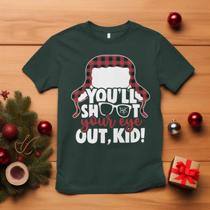 Funny You Will Shoot Your Eye Out Kid T Shirt Christmas Movie Glasses Hat TS11 Dark Forest Green Print Your Wear