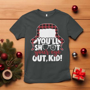 Funny You Will Shoot Your Eye Out Kid T Shirt Christmas Movie Glasses Hat TS11 Dark Heather Print Your Wear