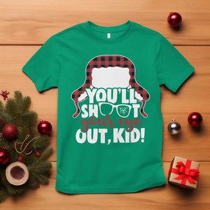 Funny You Will Shoot Your Eye Out Kid T Shirt Christmas Movie Glasses Hat TS11 Irish Green Print Your Wear