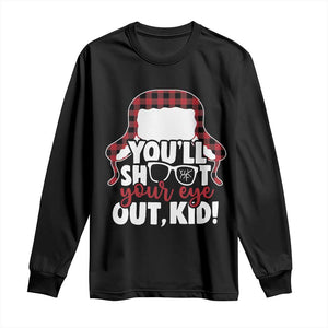 Funny You Will Shoot Your Eye Out Kid Long Sleeve Shirt Christmas Movie Glasses Hat TS11 Black Print Your Wear