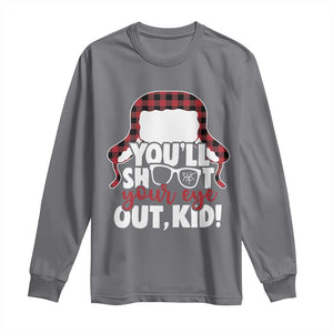Funny You Will Shoot Your Eye Out Kid Long Sleeve Shirt Christmas Movie Glasses Hat TS11 Charcoal Print Your Wear