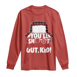 Funny You Will Shoot Your Eye Out Kid Long Sleeve Shirt Christmas Movie Glasses Hat TS11 Red Print Your Wear