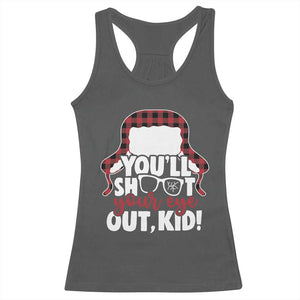 Funny You Will Shoot Your Eye Out Kid Racerback Tank Top Christmas Movie Glasses Hat TS11 Dark Heather Print Your Wear