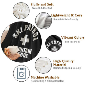 Ski Patrol Mountain Rescue Throw Blanket Winter Slopes Skiing Snowboarding TS11 Print Your Wear