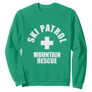Ski Patrol Mountain Rescue Sweatshirt Winter Slopes Skiing Snowboarding TS11 Irish Green Print Your Wear
