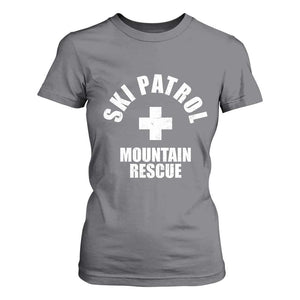 Ski Patrol Mountain Rescue T Shirt For Women Winter Slopes Skiing Snowboarding TS11 Charcoal Print Your Wear