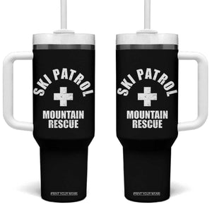 Ski Patrol Mountain Rescue Tumbler With Handle Winter Slopes Skiing Snowboarding TS11 One Size: 40 oz Black Print Your Wear