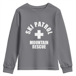 Ski Patrol Mountain Rescue Youth Sweatshirt Winter Slopes Skiing Snowboarding TS11 Charcoal Print Your Wear
