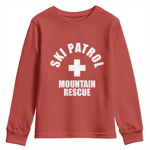 Ski Patrol Mountain Rescue Youth Sweatshirt Winter Slopes Skiing Snowboarding TS11 Red Print Your Wear