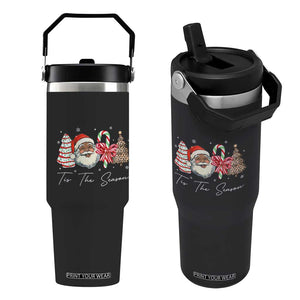 Funny Black Christmas Flip Straw Tumbler Tis The Season African American Santa TS11 One Size: 30 oz Black Print Your Wear