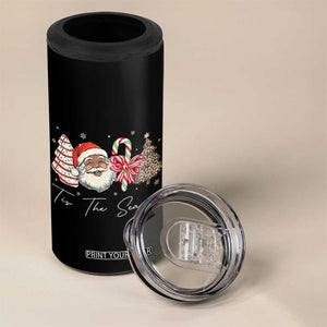 Funny Black Christmas 4 in 1 Can Cooler Tumbler Tis The Season African American Santa TS11 Print Your Wear