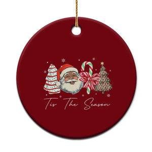 Funny Black Christmas Ceramic Ornament Tis The Season African American Santa TS11 1pc Red Print Your Wear