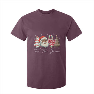 Funny Black Christmas T Shirt For Kid Tis The Season African American Santa TS11 Maroon Print Your Wear