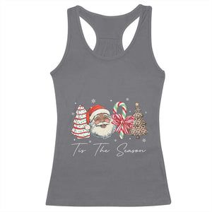 Funny Black Christmas Racerback Tank Top Tis The Season African American Santa TS11 Charcoal Print Your Wear