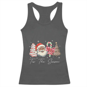 Funny Black Christmas Racerback Tank Top Tis The Season African American Santa TS11 Dark Heather Print Your Wear