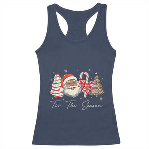Funny Black Christmas Racerback Tank Top Tis The Season African American Santa TS11 Navy Print Your Wear