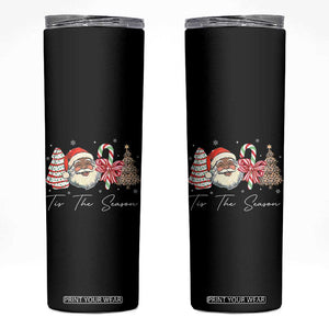 Funny Black Christmas Skinny Tumbler Tis The Season African American Santa TS11 Black Print Your Wear