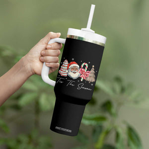 Funny Black Christmas Tumbler With Handle Tis The Season African American Santa TS11 Print Your Wear