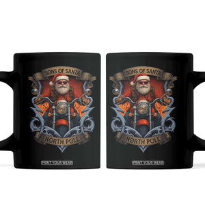 Funny Christmas Motorcycle Santa Coffee Mug Sons Of Santa North Pole Xmas Biker TS11 Black Print Your Wear