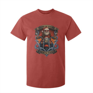 Funny Christmas Motorcycle Santa T Shirt For Kid Sons Of Santa North Pole Xmas Biker TS11 Red Print Your Wear