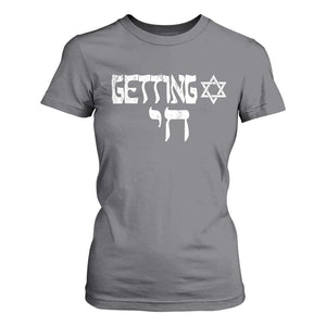 Funny Hebrew T Shirt For Women Getting Chai Jewish Vintage David Star TS11 Charcoal Print Your Wear