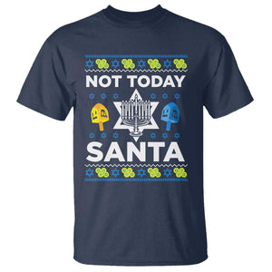 Funny Jewish Hanukkah T Shirt Not Today Santa Hebrew David Star TS11 Navy Print Your Wear