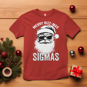 Funny Christmas Santa T Shirt Merry Rizzmas Sigmas Charisma Rizz Santa Claus TS11 Red Print Your Wear