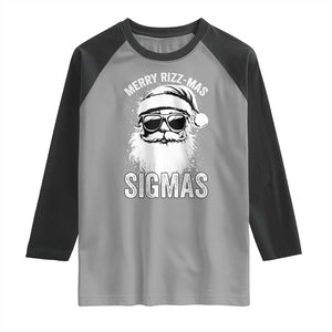 Funny Christmas Santa Raglan Shirt Merry Rizzmas Sigmas Charisma Rizz Santa Claus TS11 Sport Gray Black Print Your Wear