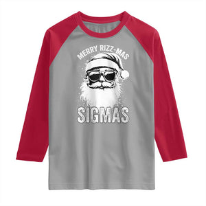 Funny Christmas Santa Raglan Shirt Merry Rizzmas Sigmas Charisma Rizz Santa Claus TS11 Sport Gray Red Print Your Wear