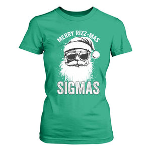 Funny Christmas Santa T Shirt For Women Merry Rizzmas Sigmas Charisma Rizz Santa Claus TS11 Irish Green Print Your Wear