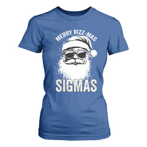 Funny Christmas Santa T Shirt For Women Merry Rizzmas Sigmas Charisma Rizz Santa Claus TS11 Royal Blue Print Your Wear