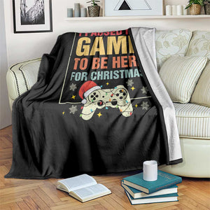 Funny Christmas Gaming Throw Blanket I Paused My Game To Be Here For Christmas TS11 Print Your Wear