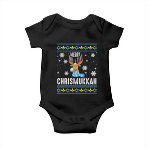 Funny Hanukkah Christmas Baby Onesie Merry Chrismukkah Reindeer David Stars Menorah TS11 Black Print Your Wear
