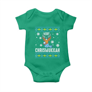Funny Hanukkah Christmas Baby Onesie Merry Chrismukkah Reindeer David Stars Menorah TS11 Irish Green Print Your Wear