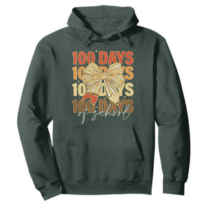 100 Days Of School Coquette Pencil Bow Hoodie TS11 Dark Forest Green Print Your Wear