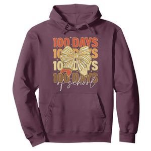 100 Days Of School Coquette Pencil Bow Hoodie TS11 Maroon Print Your Wear