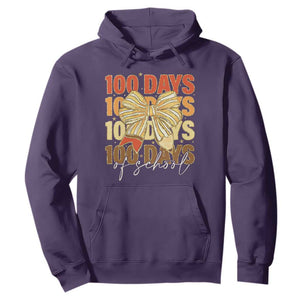100 Days Of School Coquette Pencil Bow Hoodie TS11 Purple Print Your Wear