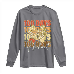 100 Days Of School Coquette Pencil Bow Long Sleeve Shirt TS11 Charcoal Print Your Wear