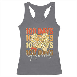 100 Days Of School Coquette Pencil Bow Racerback Tank Top TS11 Charcoal Print Your Wear