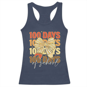 100 Days Of School Coquette Pencil Bow Racerback Tank Top TS11 Navy Print Your Wear